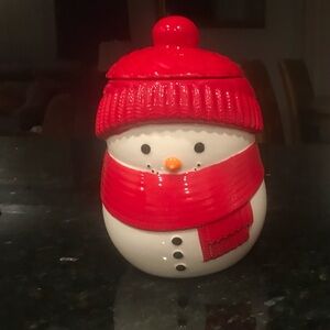 Christmas ornament  snow man jar
